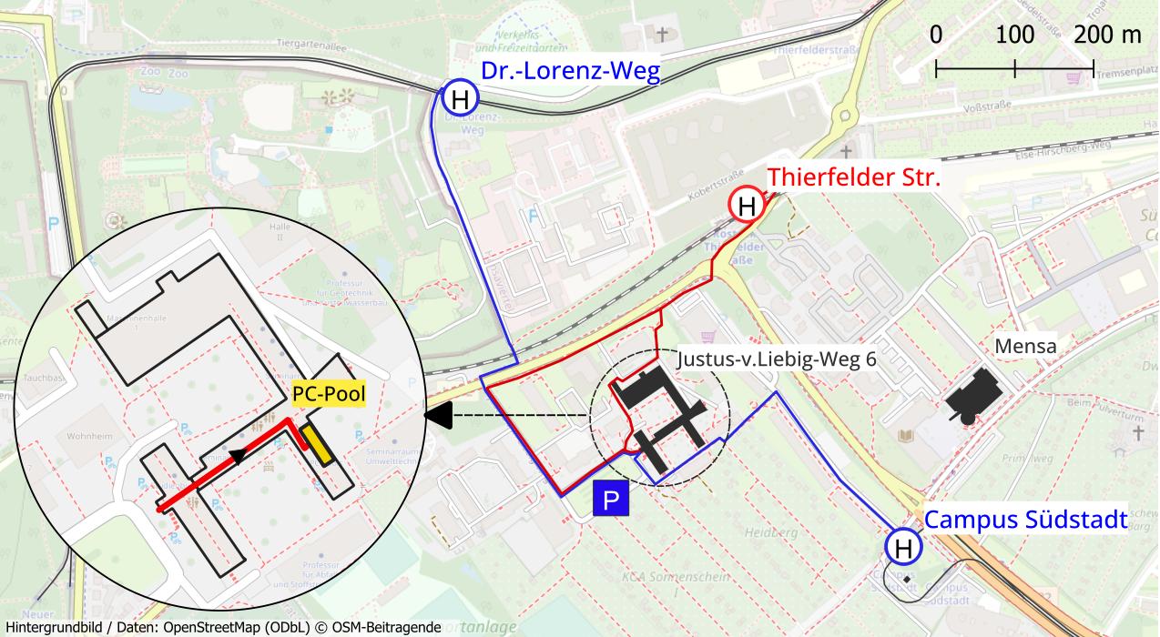 Karte Anfahrtsweg